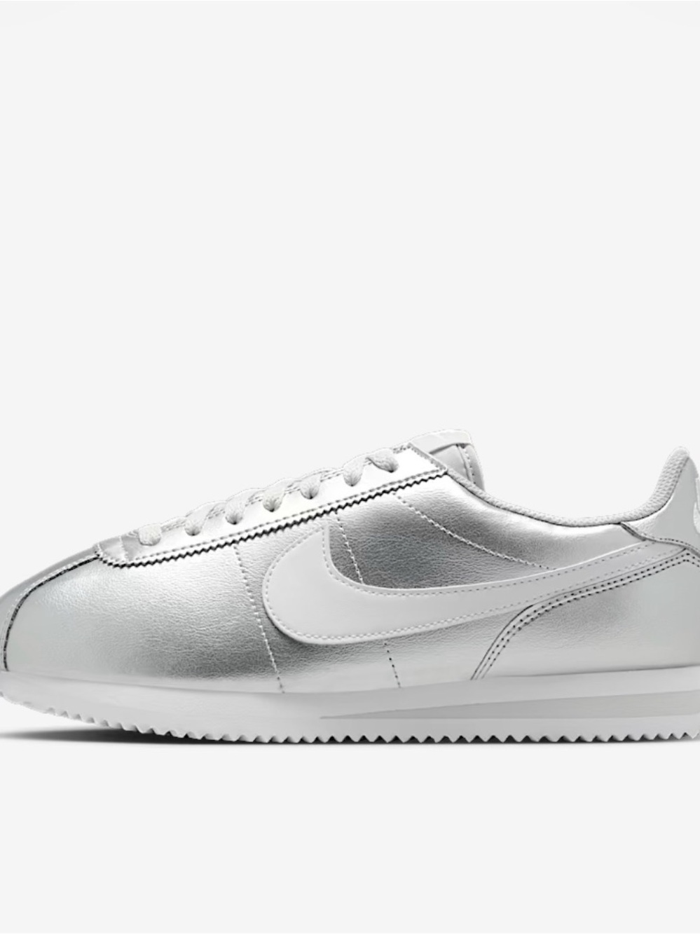 Nike Cortez Leather Sneaker - Silver/White